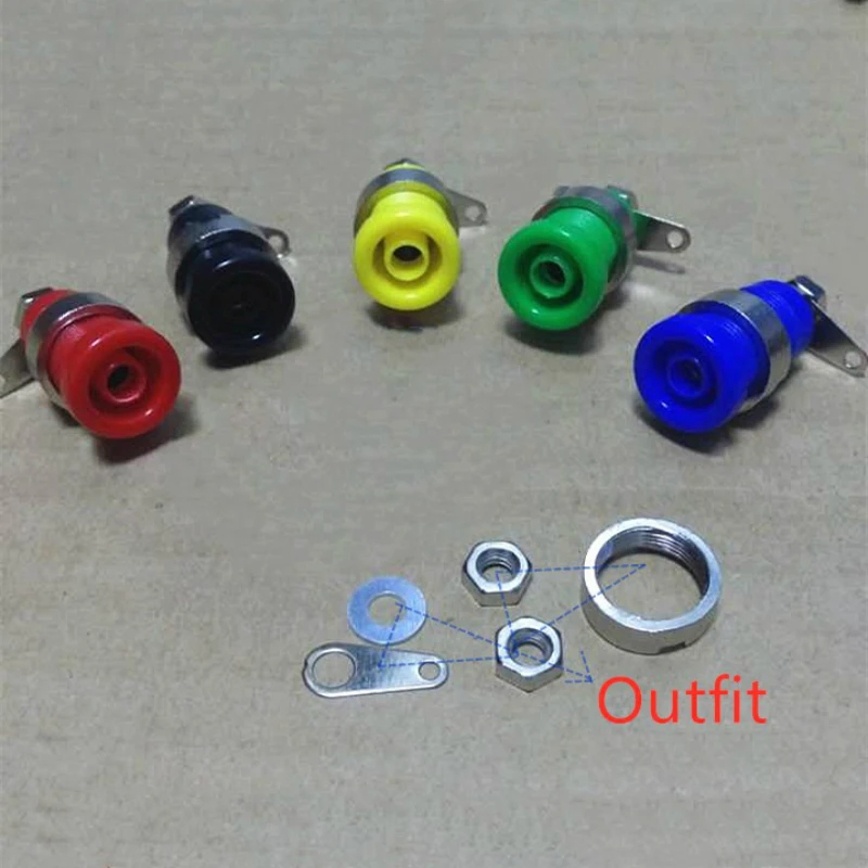 10PCS 4MM Binding Post Multimeter Instrument Banana Socket High-voltage Sheathed Terminal Test Probe Connector