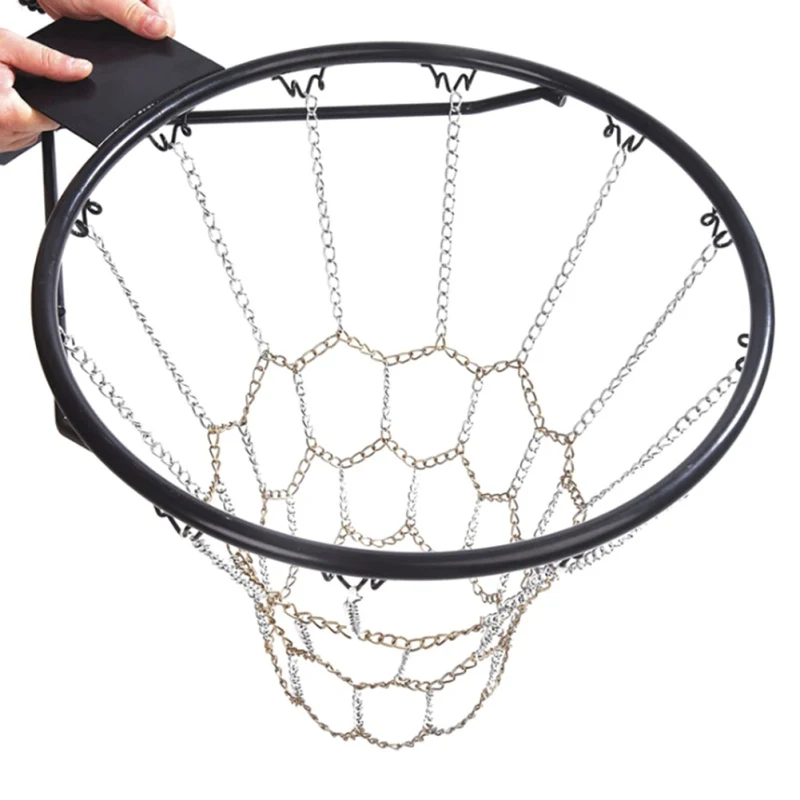 Outdoor Galvanized Steel Chain Net Durable Basketball Target Net Basketball Classic Sport Steel Chain Basketball Net