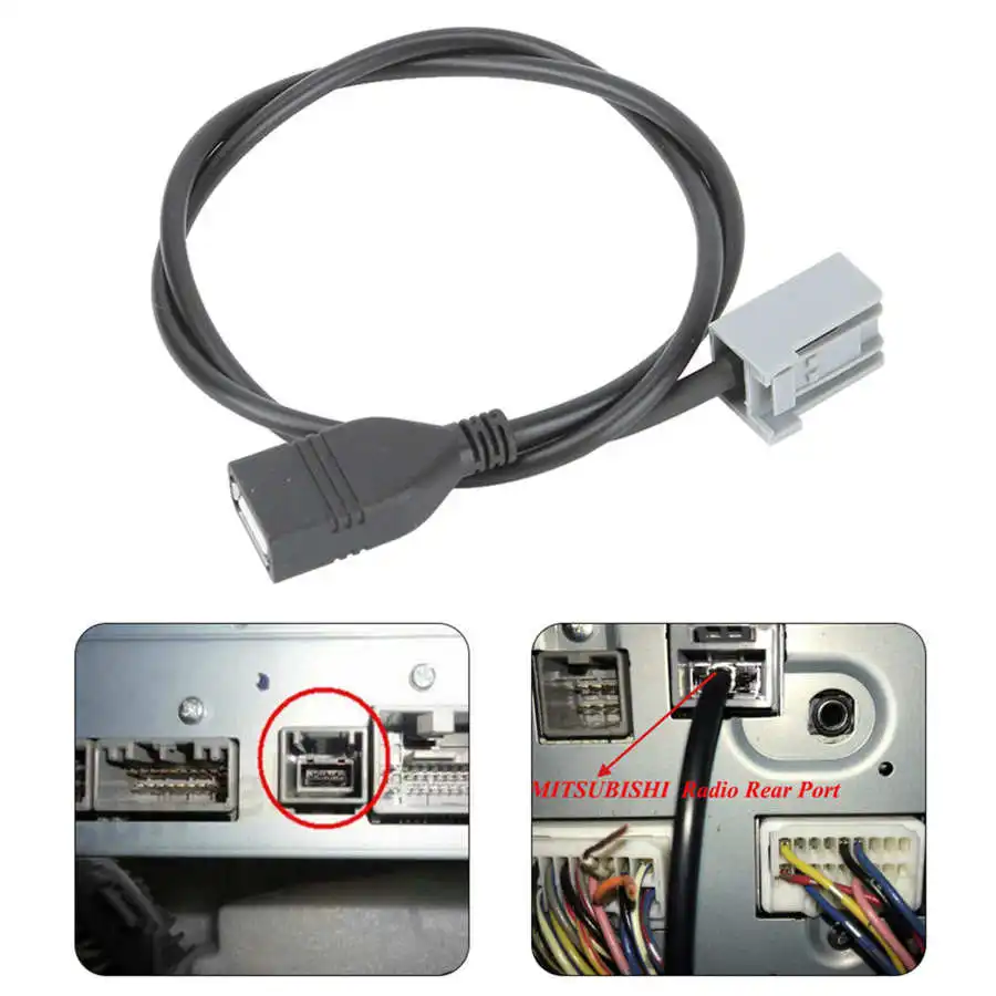 Car USB AUX Adapter Cable Support MP3 MP4 WMA USB Flash For  Outlander ASX Lancer 2009 onwards 3911-TFO-003