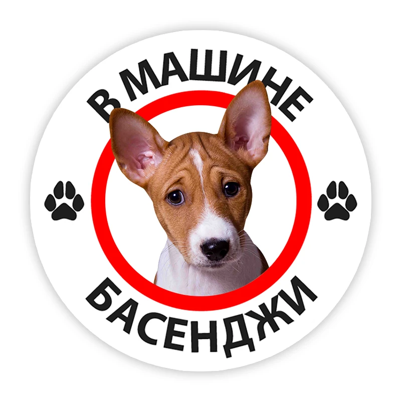 Calcomanía Autoadhesiva de 15 cm con Diseño de Perro Basenji, Adhesivo Impermeable para Automóviles, Decoración para Parachoques y Ventana Trasera