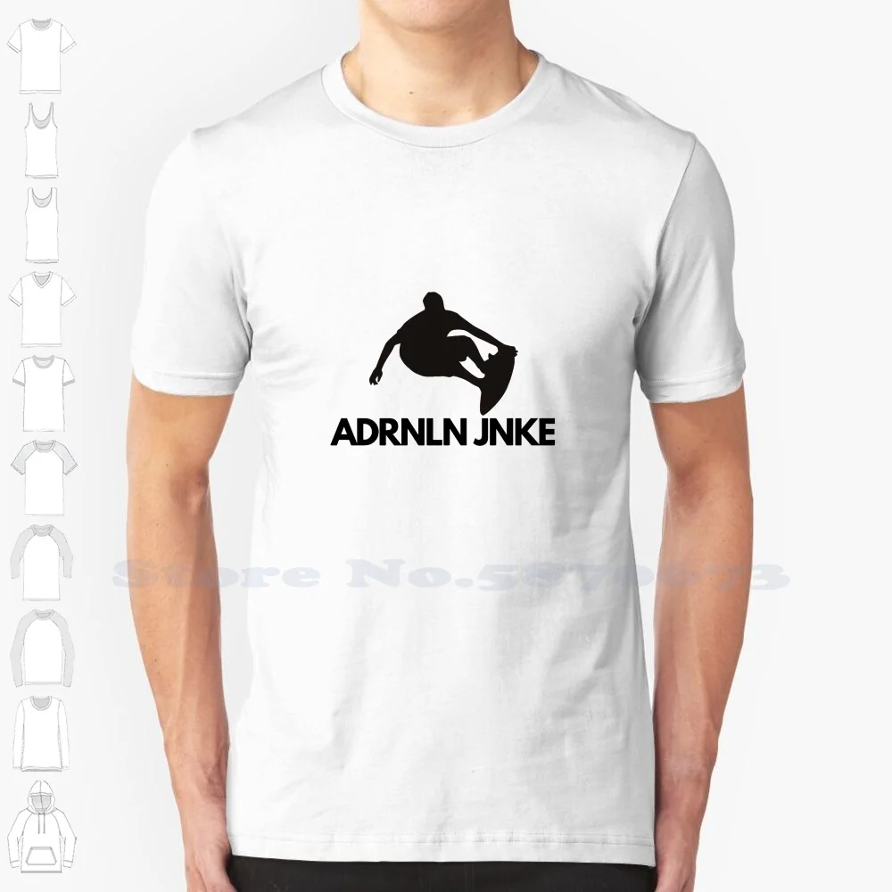 Adrnln Jnke ( Adrenalin Junkie )-Surfer Design 100% Cotton T-Shirt Adrenalin Junkie Extreme Sport Surfer Jump Surfing Thrill