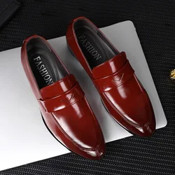 Handmade Leather Men Dress Shoes Fashion Party And Wedding Men'S Loafers Casual Shoes Men Driving Shoes