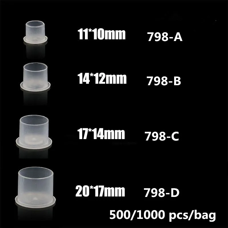 

Disposable EZ Tattoo & Permanent Makeup Pigment Ink Caps Cup with No-Split Stable Base Pack of 500/1000 Pieces