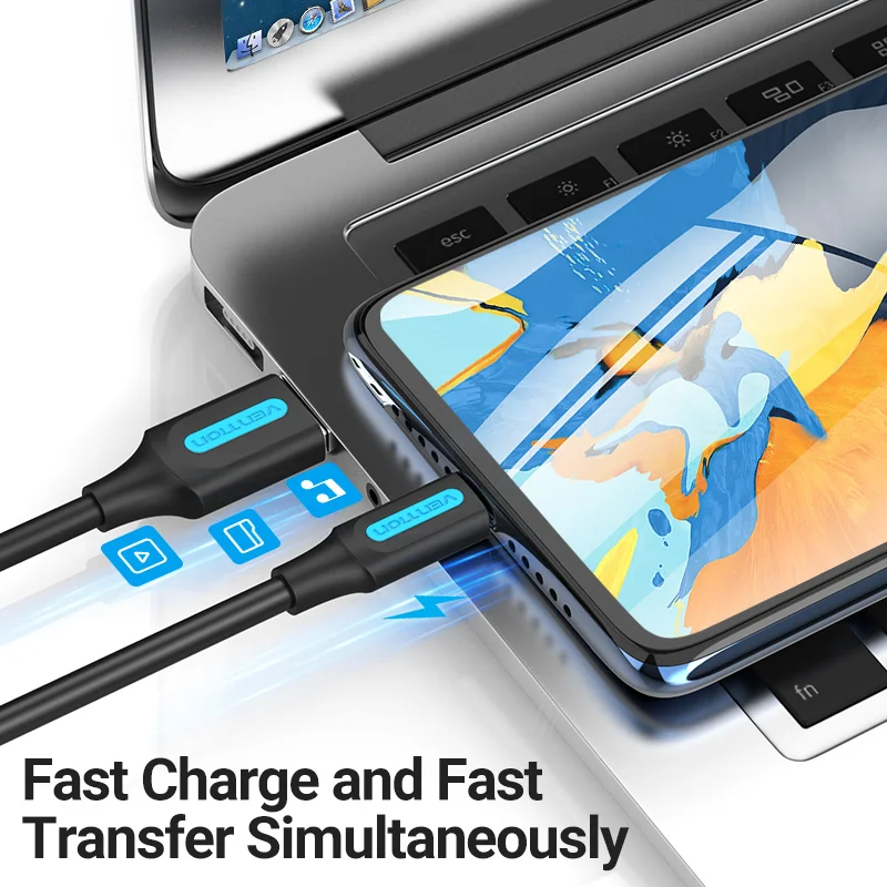 Vention 마이크로 USB 케이블 3A 고속 충전 USB 데이터 코드, 삼성에 적합한 S7 S6 노트, 샤오미, 화웨이, HTC, 휴대폰 USB 충전기 와이어