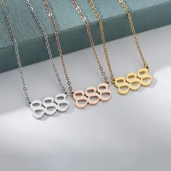 111 222 333 444 555 666 777 888 999 男女通用金色不銹鋼天使數位項鍊吊墜首飾 8 最佳銷售 天使數字項鍊 - №6