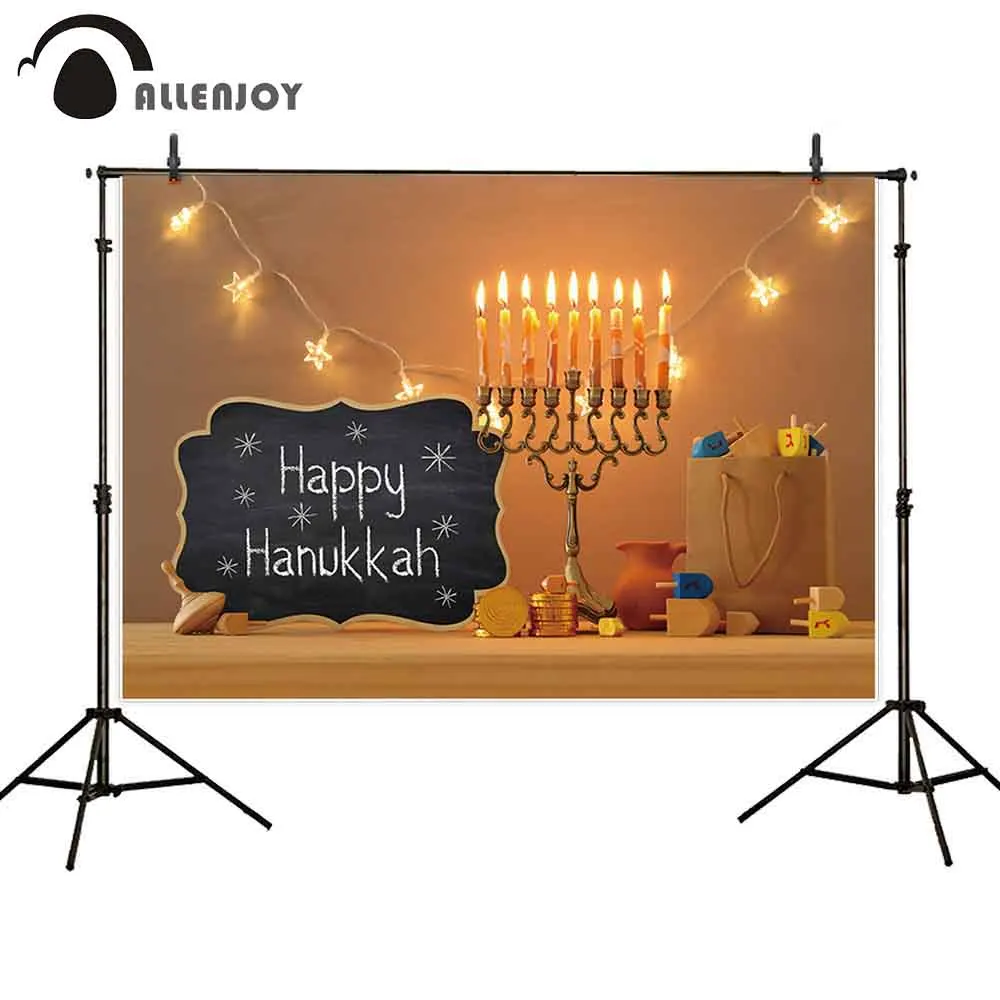 Allenjoy photophone backgrounds Hanukkah festival Candle blackboard new year glitter party Christmas banner backdrops photocall