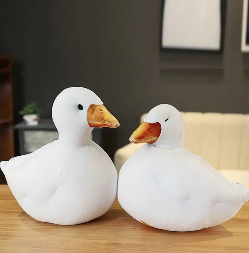 Lifelike Call Cole Duck Stuffed Toy Cute White Duck like Goose Simulation animal Doll toys for Children Pillow Water Animal Gift