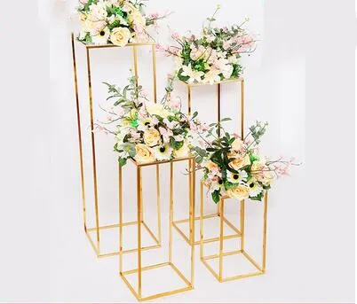 

Wedding iron frame, golden box, geometric guide frame, stage T, on-site decoration, props, wedding flower stand