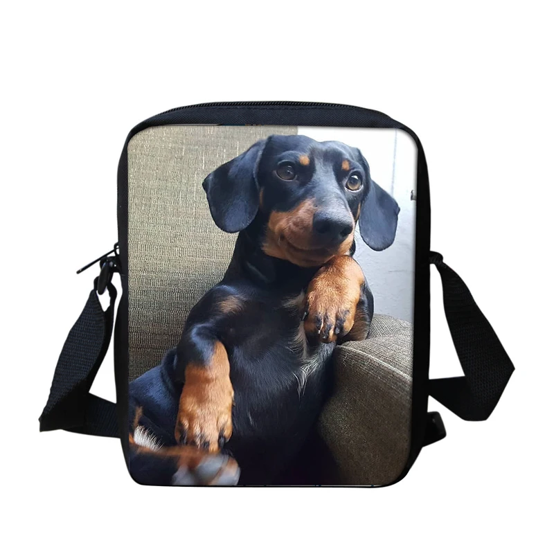 Women Small Messenger Bag Cute dachshund Dog Printed Travel Crossbody Bags Child MenMini School Bags Shoulder Bags