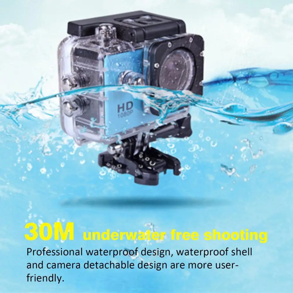 Videocamera sportiva Mini Sport Action Camera Ultra 30M 1080P casco subacqueo impermeabile videocamere Sport Cam