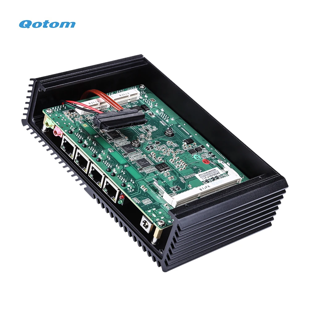 Qotom 4x Intel I225V 2.5G LAN Mini PC prosesor I7-5500U HD 1.4/ RS-232/ USB Home Office Router Firewall