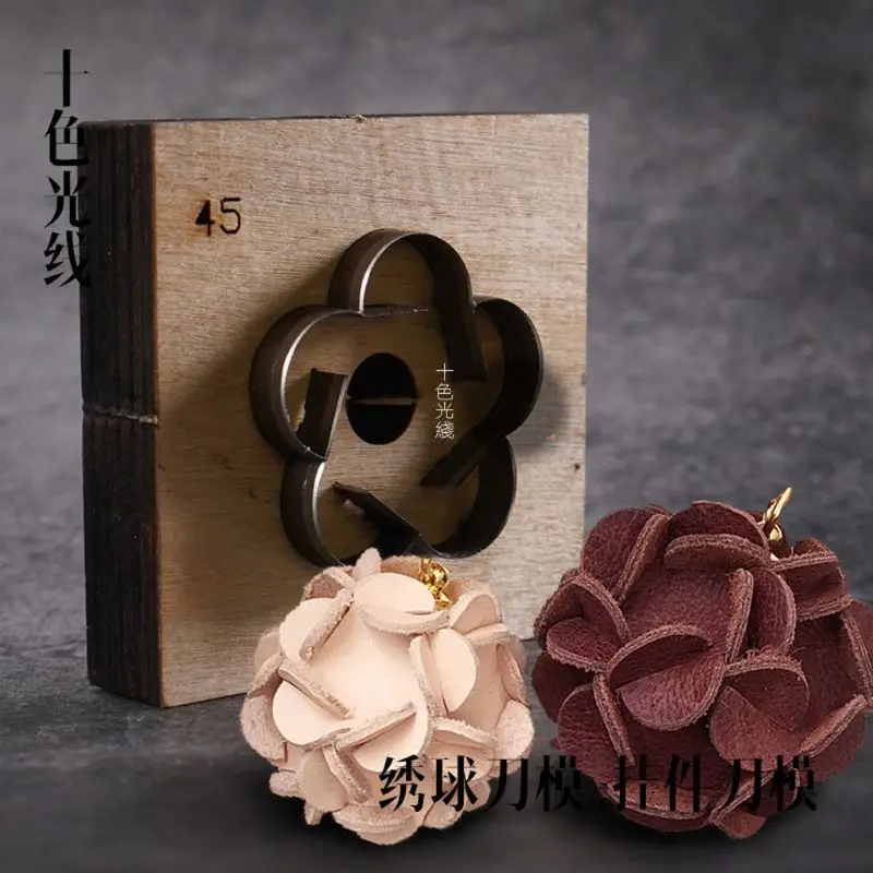 Leather Hydrangea Pendant Template Wooden Punching Die Cutting Mould Stencil Leather Mold Jewelry Making Art Crafts Tool