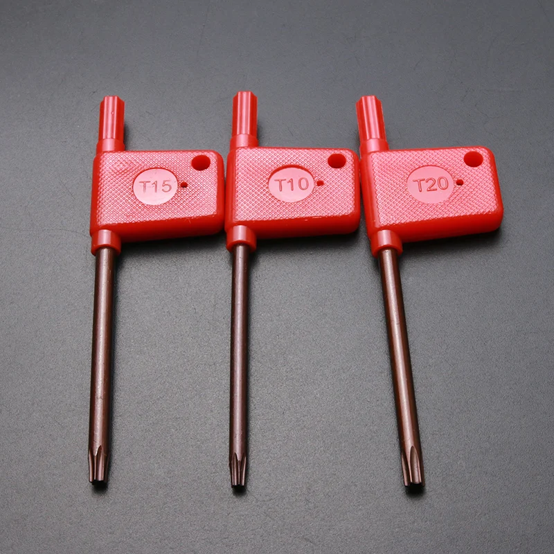 T5 T6 T7 T8 T9 T10 T15 T20 Screw key red flag keys of clubs wrench Plum hexagonal wrench for cnc machine parts