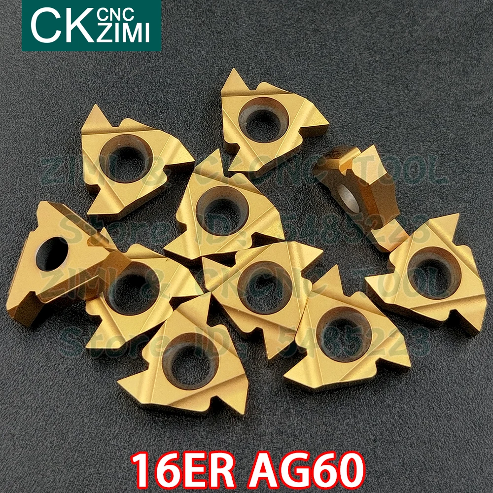 16er ag60 inserções de carboneto externo ferramentas de inserção de rosca rosqueamento cnc metal torno torneamento ferramenta de corte 16er ag 60 para aço