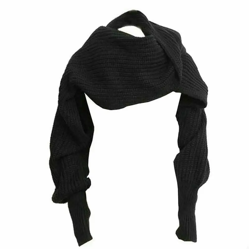 Knitted Scarf with Long Sleeves Unisex Fashion wraps shawls for winter autumn