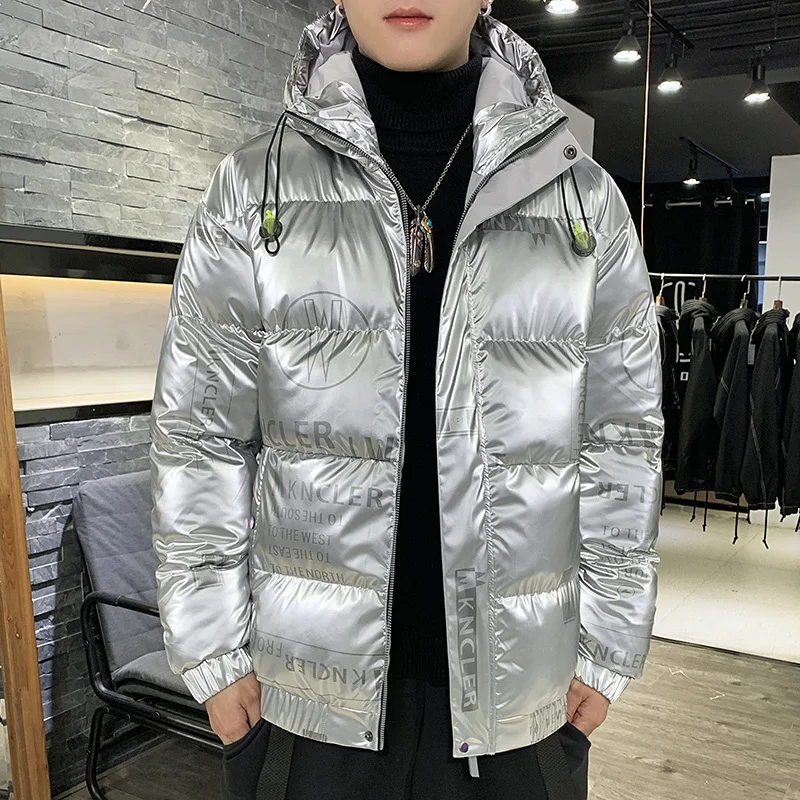 Mens winter down jacket  2021 new print Graffiti couple thickening short hat slim-fit fashion quality brand warm coat lovers