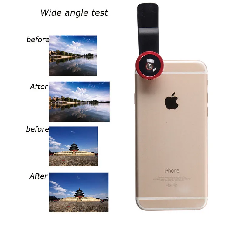 3 in 1Set Cell Phone Fisheye Lens Wide Angle  Zoom lens Macro Lens Selfie Phone Camera Amplifier  for All Cell Phones