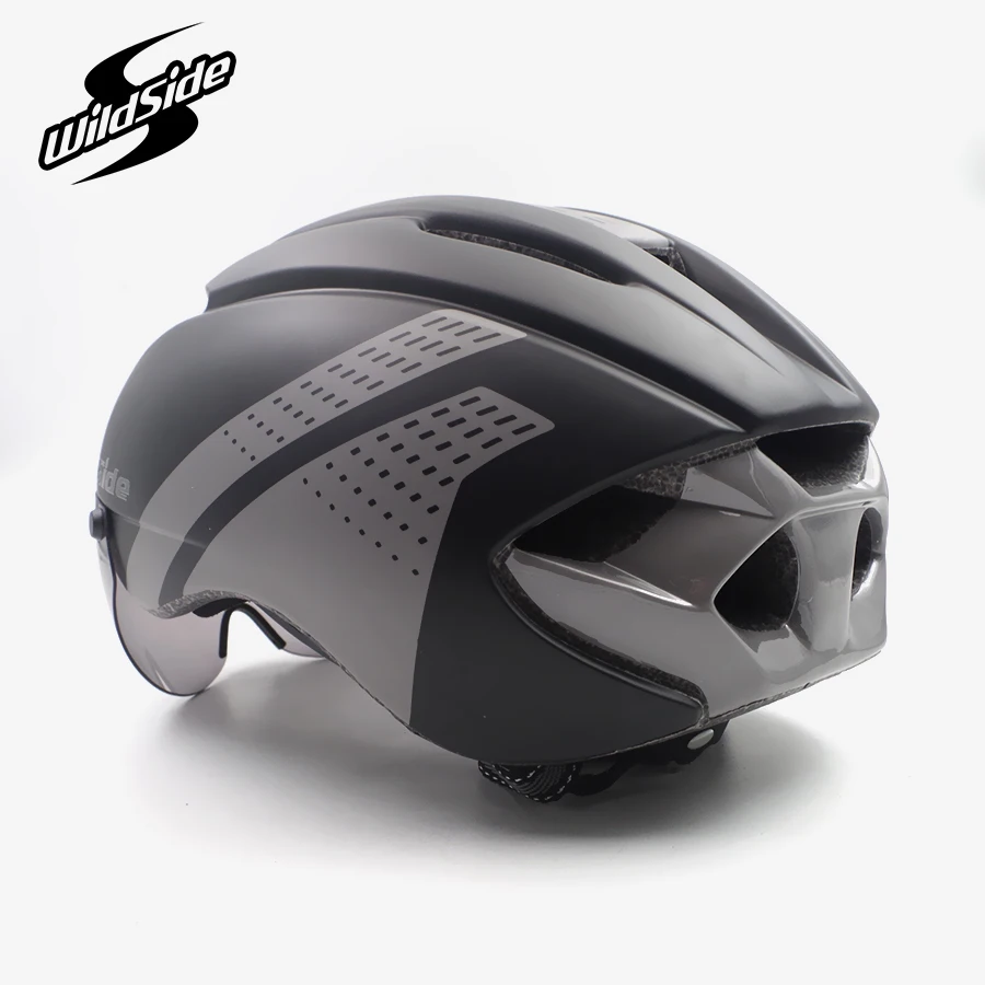 Wildside Aero Bicycle Helmet TimeTrial 3 len Cycling Helmet Magnetic Buckle Riding Helmet goggle Bike Helmet Road Casco Ciclismo