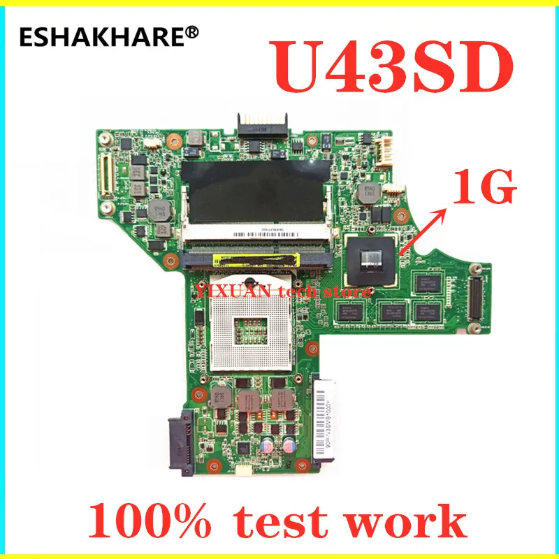 

U43SD REV 2.0 mainboard For Asus U43SD U43S Laptop motherboard 1G DDR3 mainboard fully tested