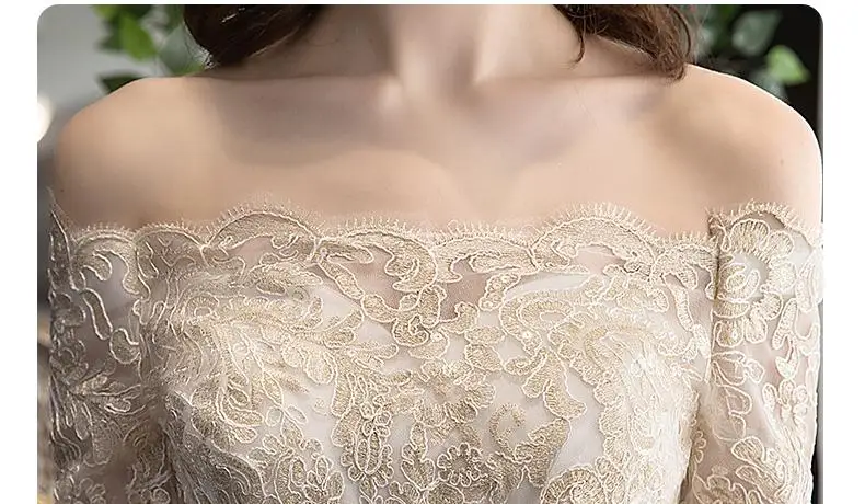 Ezkuntza 2022 novo barco pescoço meia manga vestido de casamento rendas bordados até o chão magro comprimento vestido noiva l