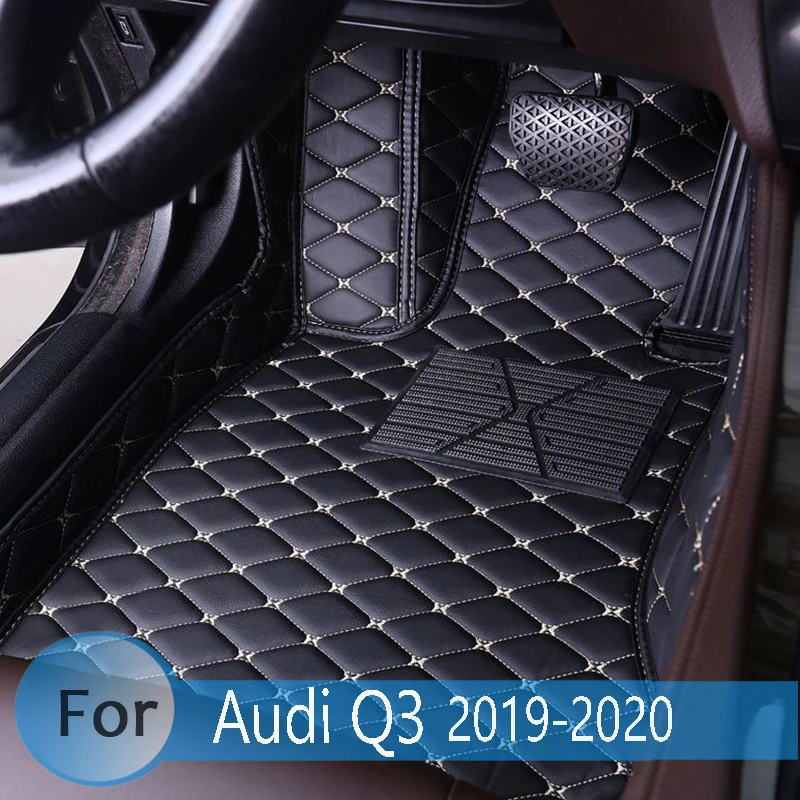 

For Audi Q3 2020 2019 Car Floor Mats Carpet Custom Auto Foot Pads Automobile carpet covers Decor Artificial Leather