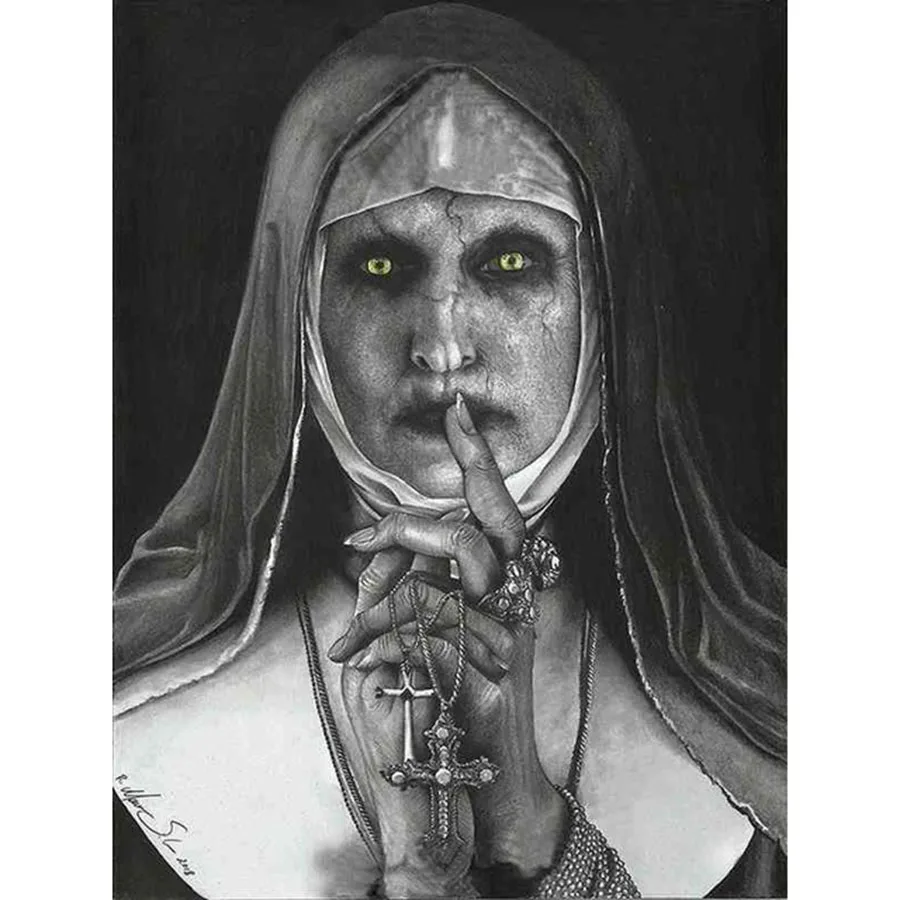 Horror movie character diamond painting nun Home wall decoration Halloween gift 5D DIY full embroidery mosaic pattern craft