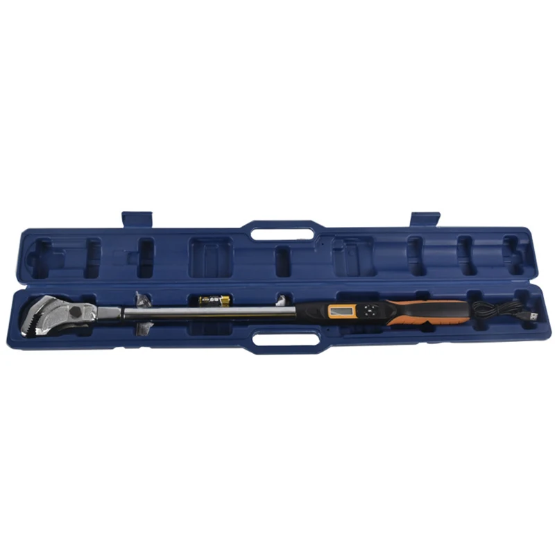 Llave dinamométrica de cabeza de barra de acero, llave de tubo, enchufe conectado directamente, herramienta de medición de construcción de edificios, rosca recta 410N.m