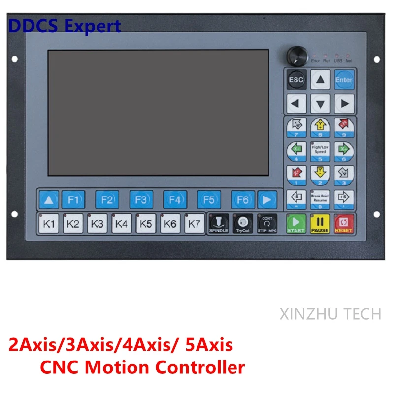 

New DDCS Expert CNC 7 Inch Full Color Display Screen 2/3/4/5 Axis CNC Motion Controller Control System ATC Support PWM Output