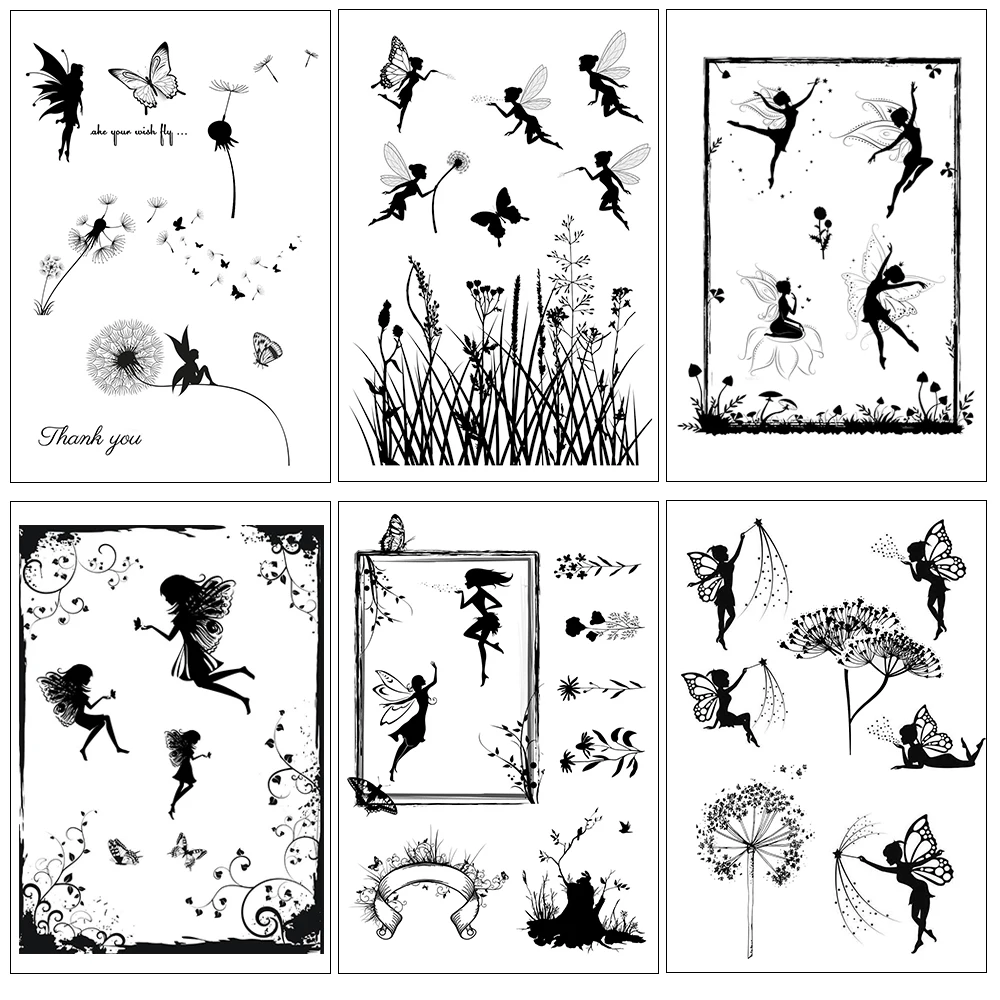 Beautiful flowers Fairy Clear Stamps New 2021 Rubber Silicone Seal for DIY Scrapbooking Card Making Album Decoroation Crafts