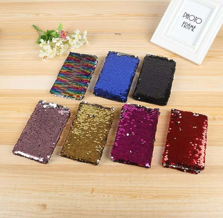 Creative Magic Sequins Notebook Travel Journal Reversible Glitter Sequin Office Notepads School Diary Stationery Gift A6 SN1861