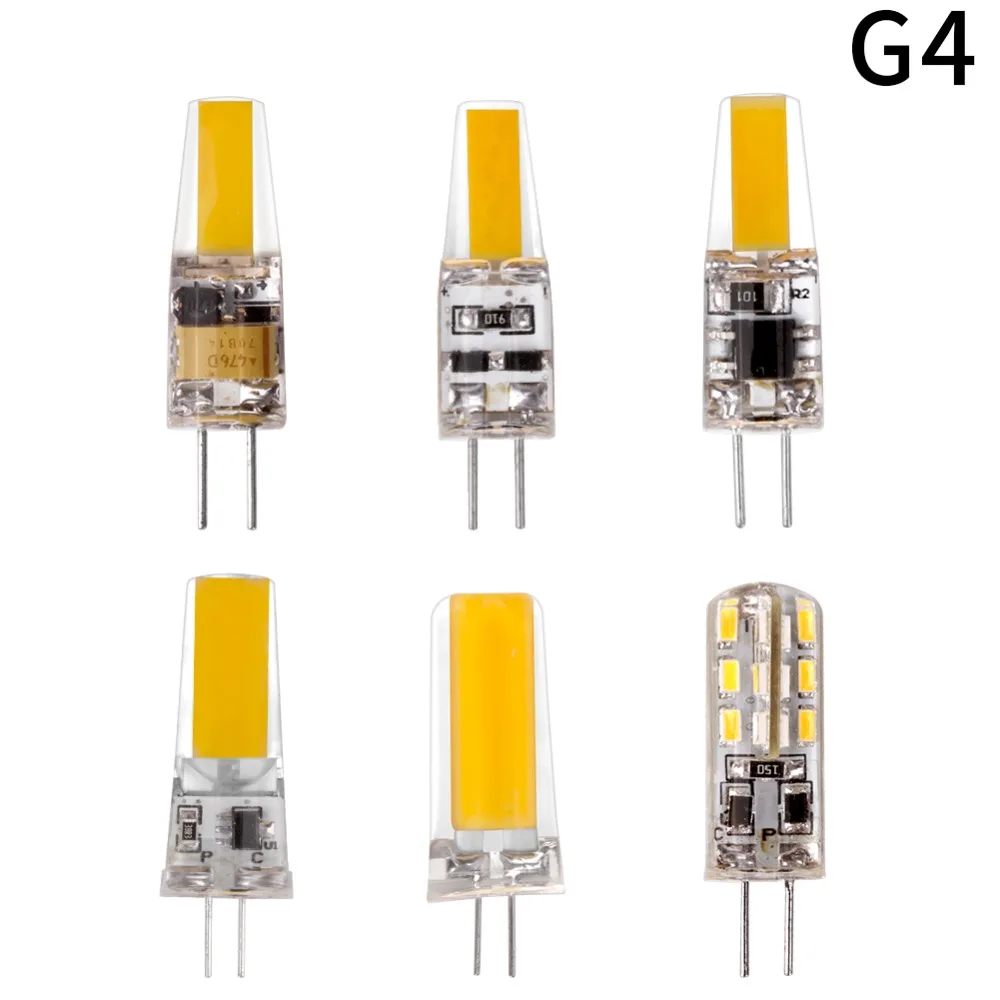 Imagem -02 - Mini Lâmpada Led Pode Ser Escurecido 220v 3w 6w Led g4 g4 Leds Lâmpada Lustre Luz Super Brilhante Cob Silicone Lâmpadas Ampola g9 10 Peças Lote g4