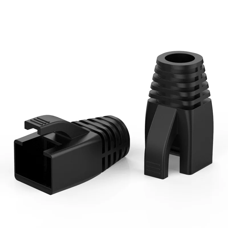 OULLX RJ45 Cat7 Casquettes Cat6a Réseau Ethernet Câble Connecteur Cat 7 Prise De Protection Couleur Pure Bottes Fourreau Couleur Bush OD 8.5mm