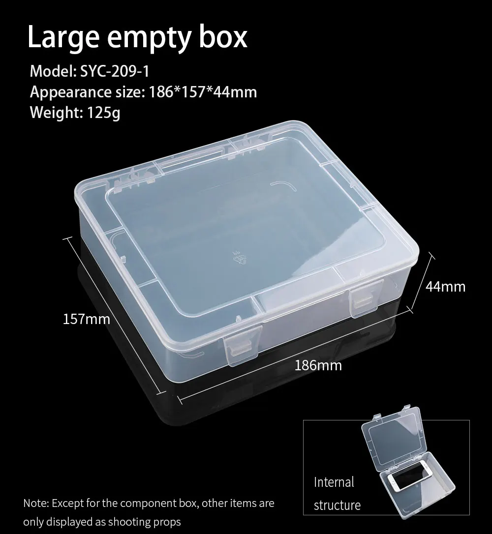 LUXIANZI Plastic Tool Storage Box With Locking Handle Removable Compartment Repair Hardware Tools Portable Case Shockproof