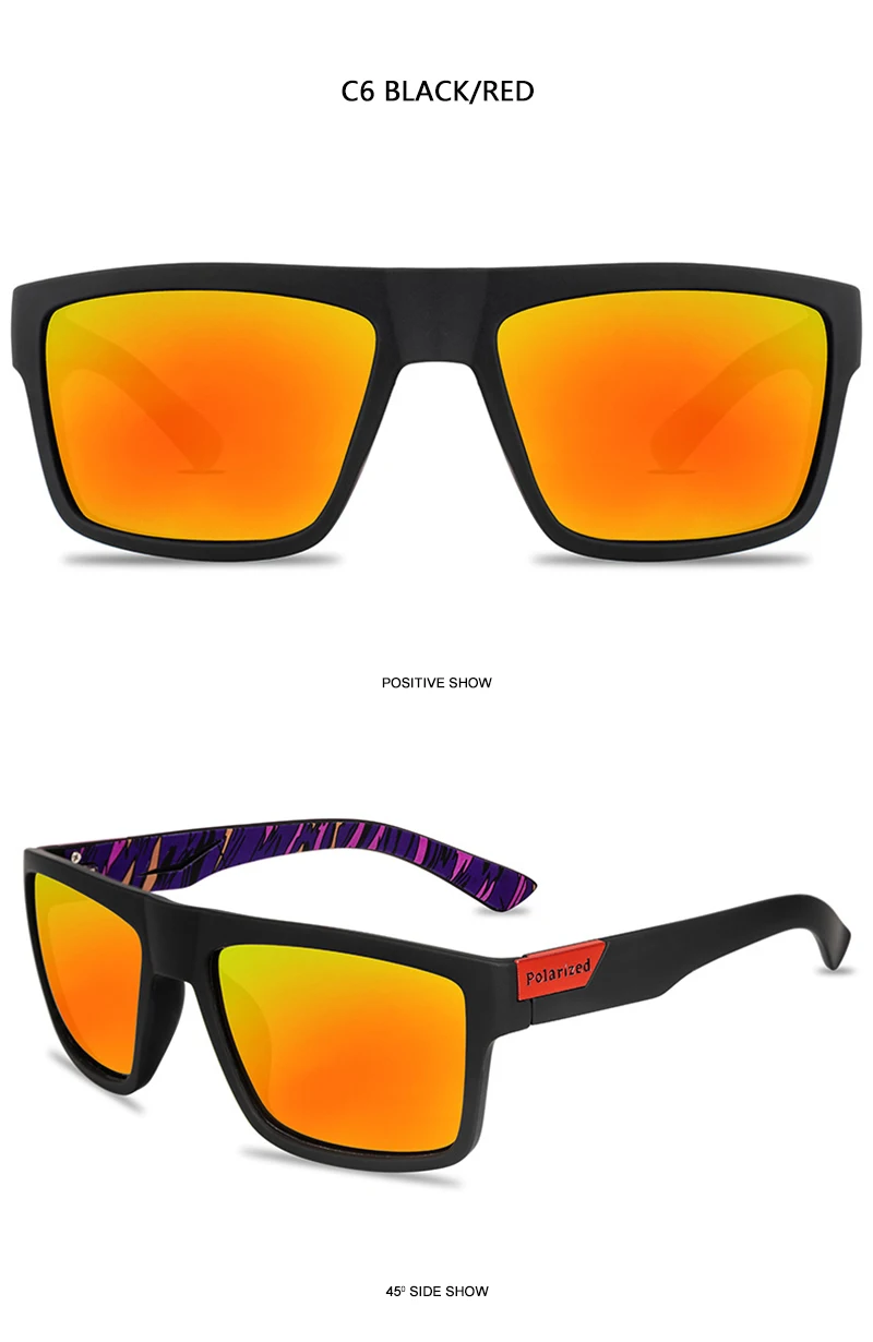 Stilvolle Sport Polarisierte Sonnenbrille Männer Frauen Fashion Square Männliche Sonnenbrille Vintage Fahren Angeln Outdoor Shades UV400 – Detail 15