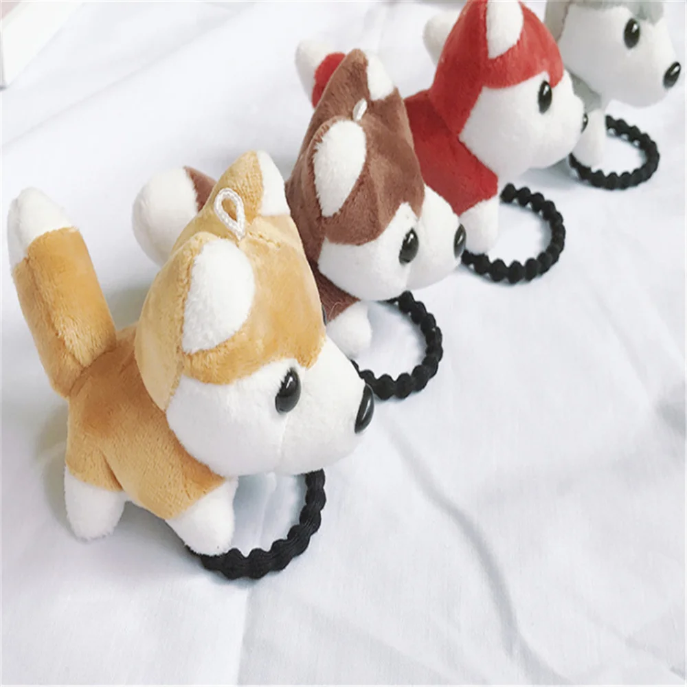 Cute 6-7CM Small Dog Plush Girl's Hairtie , Women Hair Accessories Holder Rope , Hairband