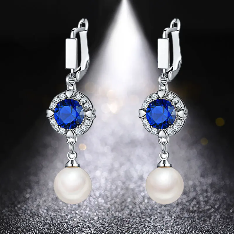 HUAMI Pearl Earrings Big Long Round Geometry Hight Quality Earrings Charms Jewelry Christmas 2021 Gift Bride Accessories Earring