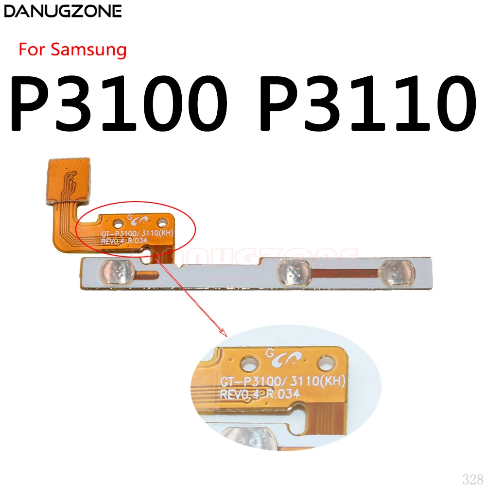 Power Button On / Off Volume Mute Switch Button Flex Cable For Samsung P5200 P5210 P5100 P3100 P7500 N8000 N5100 T211 T531 T530