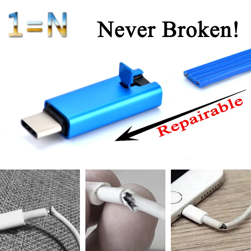 Rebornable Type-C Phone Cable Type C USB Cable USB C Tape C USB Cable USB-C Tape-C for Samsung Huawei Xiaomi Redmi Honor OnePlus