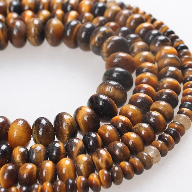 Natural Stone Beads Yellow Tiger Eye Rondelle Spacer Abacus Beads Loose Beads 4 6 8mm For Bracelets Necklace Jewelry Making