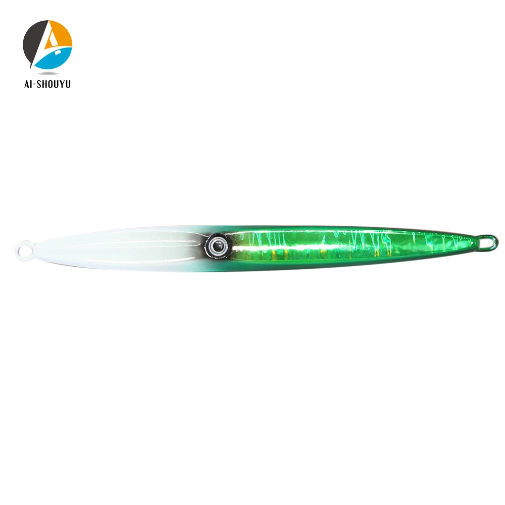 AI-SHOUYU NIEUWE Model Trage Jigging Lokken 40g 60g 80g 100g Lood Lichtgevende Hoofd lokken Harde Vissen Jigging Visgerei Zee Lokken