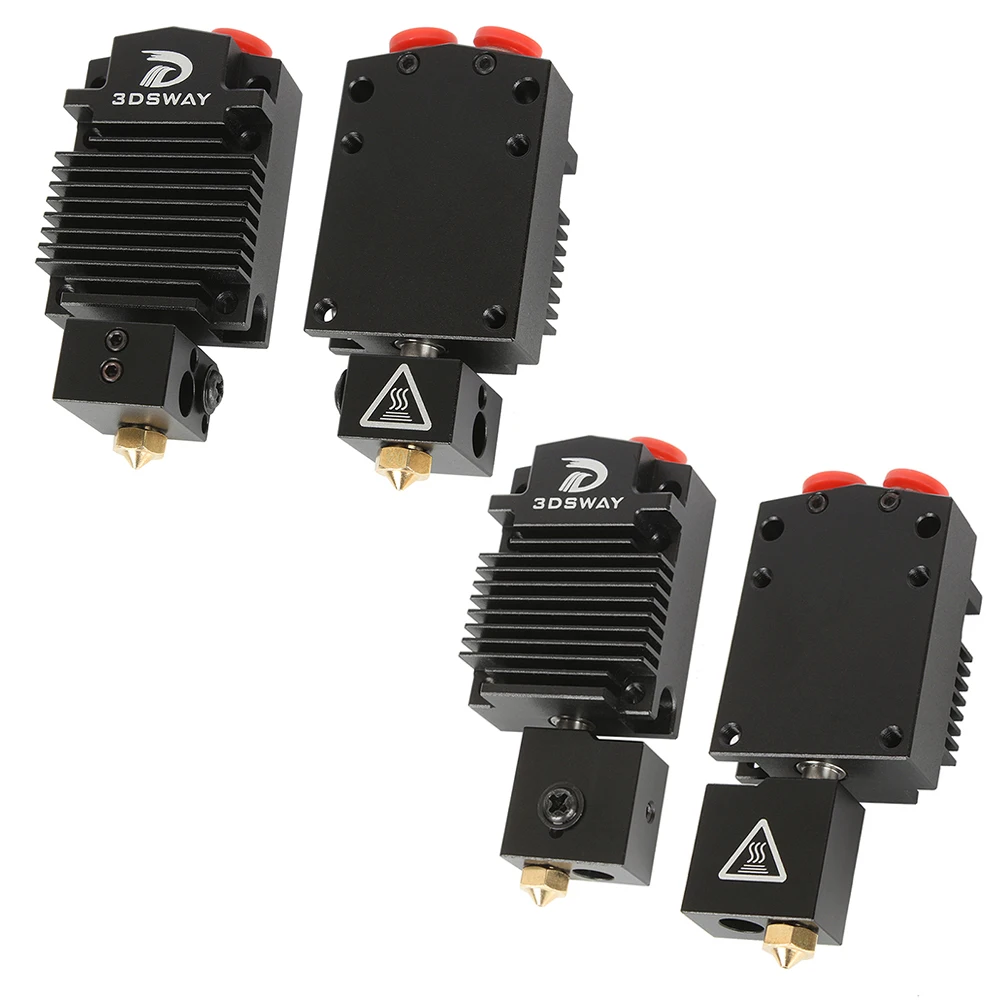 3DSWAY 3D Printer Part XCR 2IN1-V2 Color Switching Hotend Two Color NV6 Heated 0.4/1.75 Volcano Nozzle 0.8 Silicone Sock and Fan