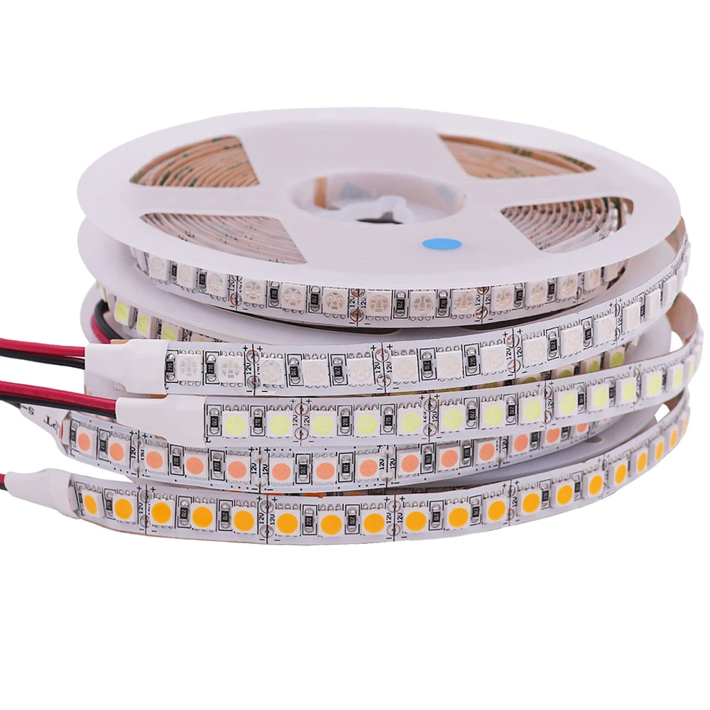 5050 listwy RGB LED światła DC12V elastyczna taśma LED 5054 2835 120 diody LED 240 diody LED 480LED wodoodporna oświetlenie wstęgowe LED liny