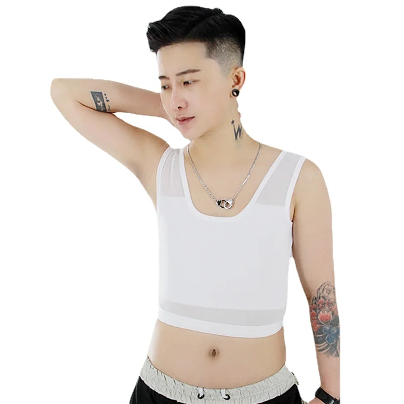 S-4XL Tomboy Pullover Chest Breast Binder Flatten Shaper Vest FTM Lesbian Trans Corset Underwear Ice Silk Bandage Tank Tops