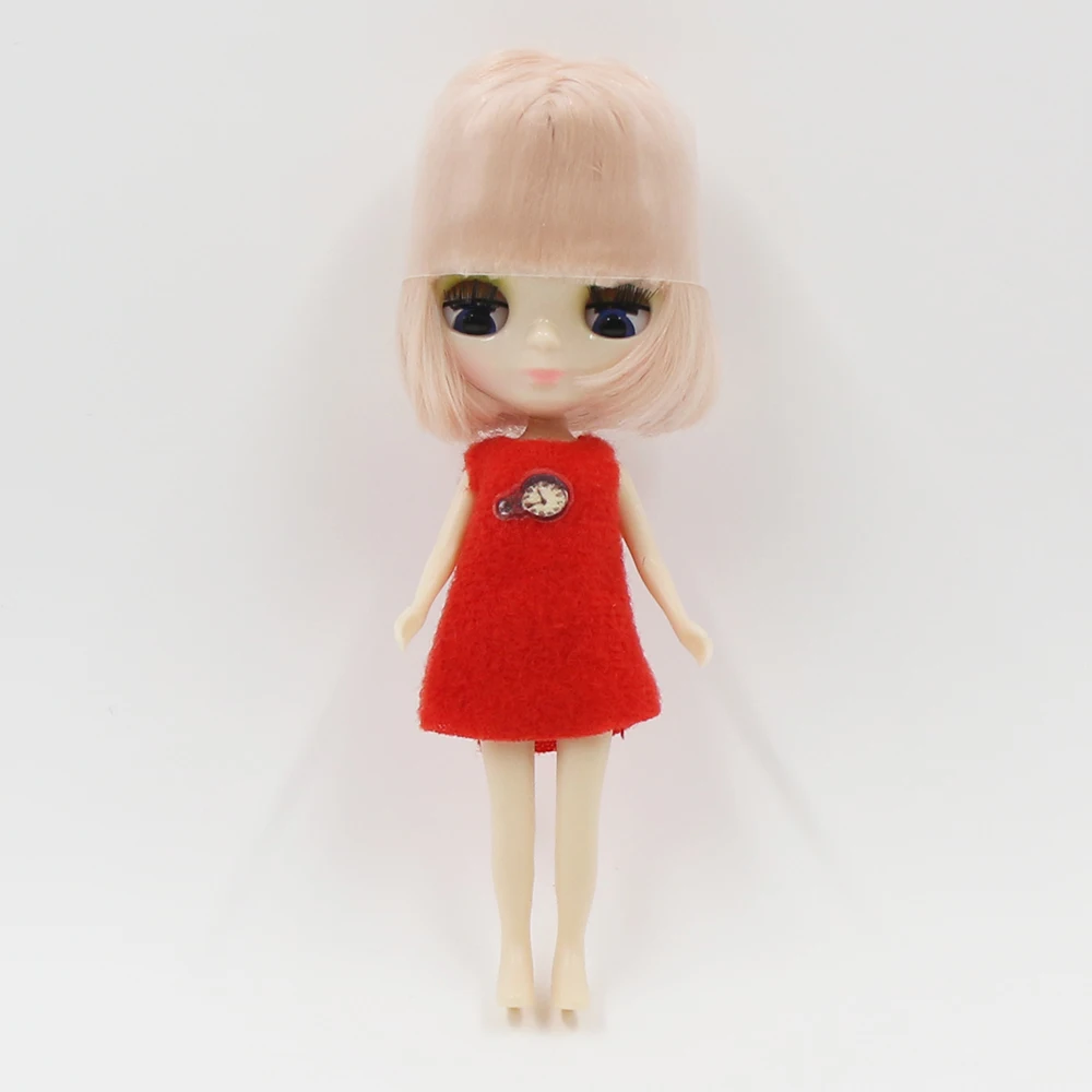 ICY DBS Blyth Mini muñeca 10CM cuerpo Normal DIY juguete lindo DOlls para niñas vestido aleatorio