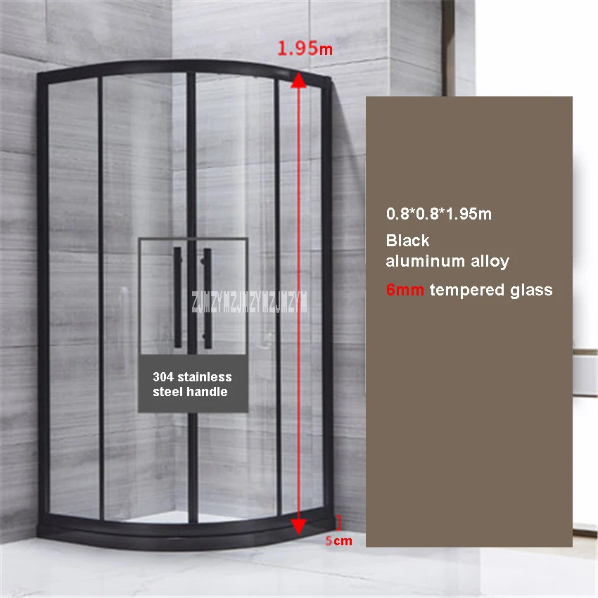 

High-quality Household Bathroom Shower Enclosures Aluminum Alloy Shower Room Simple Shower Cabins 6mm Tempered Glass Shower Room