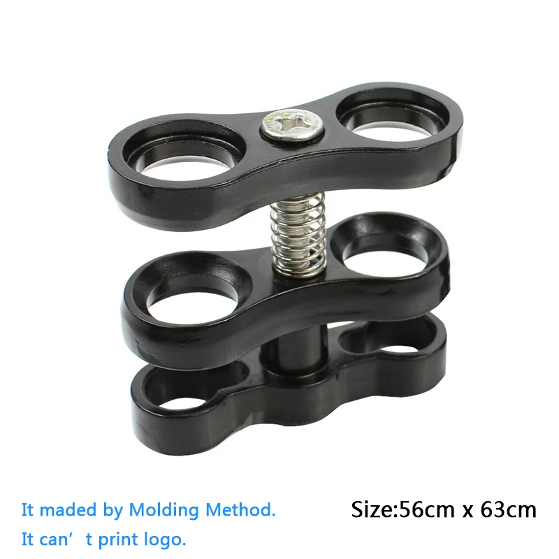 Aluminum Alloy Ball Clamp Two Hole Butterfly Clip,Diving Photography Light Arm Bracket Holder,Underwater Equipment,for Gopro