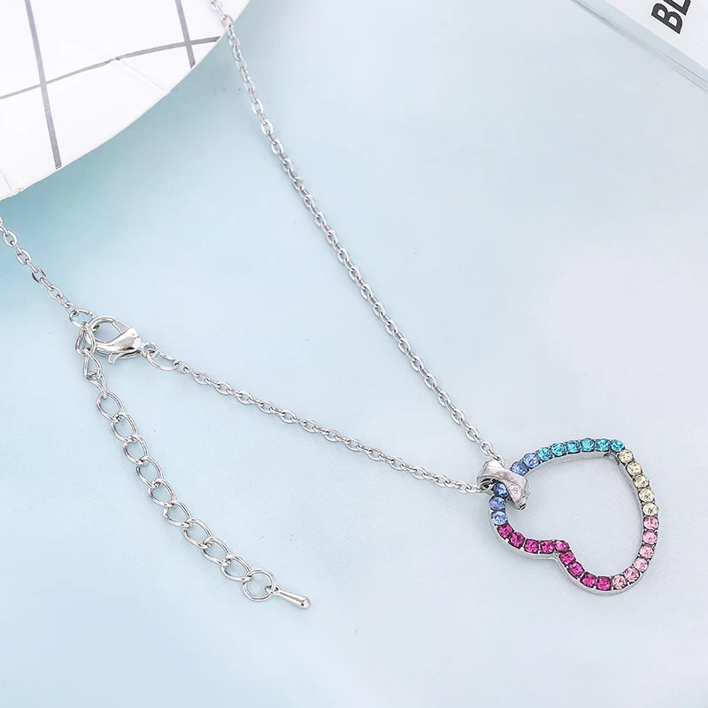 Vintage Love Rainbow Pendant Necklaces for Women Wedding Anniversary Fine Necklaces Fashion Jewelry Gift Special Offer Choker