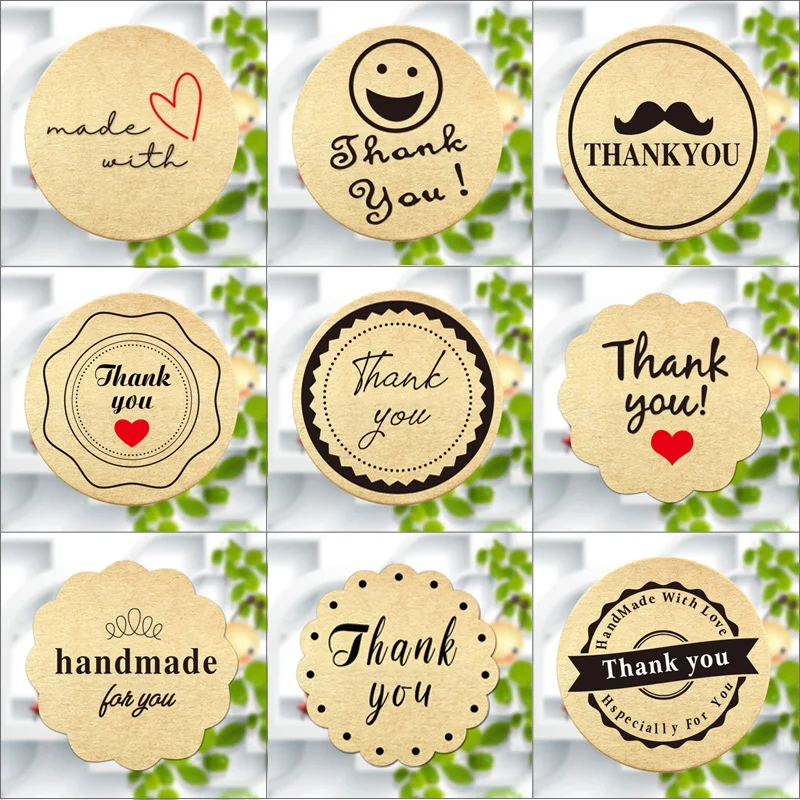 100PCS 3cm bakken cake handgemaakte geschenkdoos voedsel label verpakking gift afdichting stickers verjaardagsfeestje self- lijm