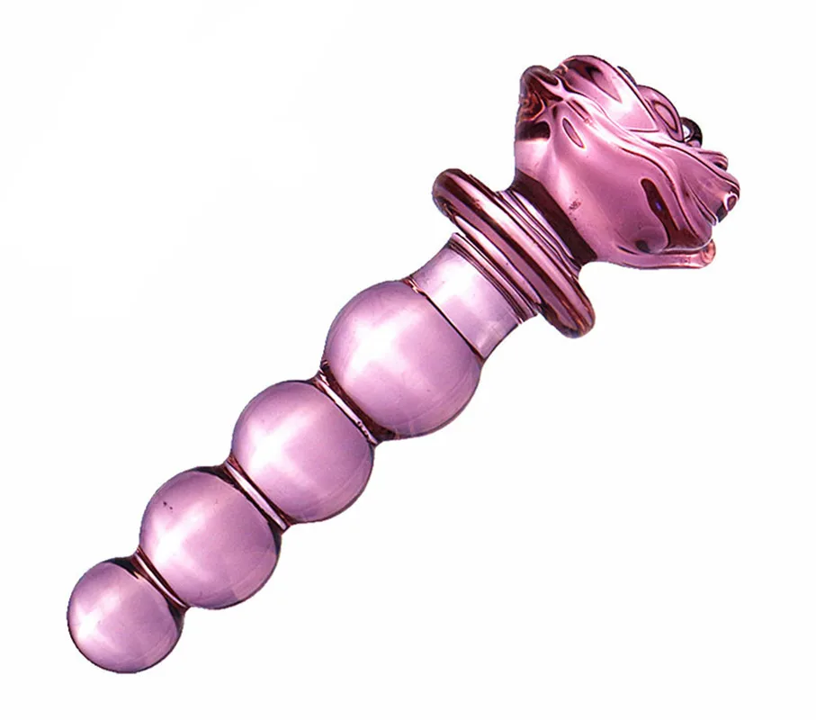 how do rose toy work Glass Dildo Pink Rose Flower Shape Vaginal Anal Butt Plug Self Comfort  Masturbator Sex Toys for Woman Adult Toys Plug Tail