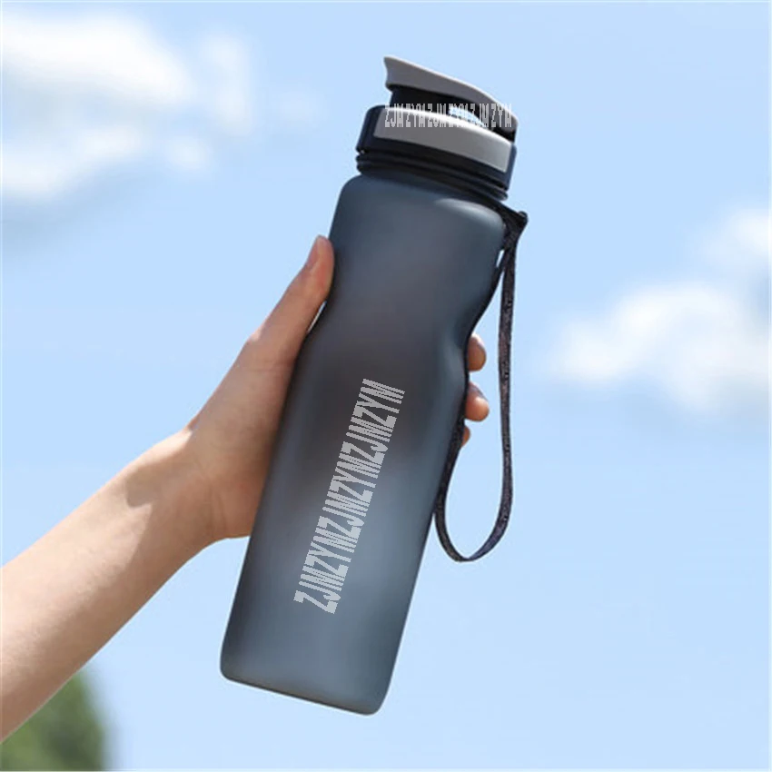 Large capacity plastic cups 1000ML portable space cup oversized outdoor sports kettle food grade PP/PC Material Gray black/blue